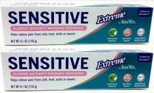 2x Natural White Sensitive Extreme Whitening Toothpaste 3.4 oz F/S