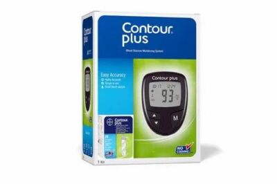 Contour Plus Glucometer With 20 (10+10) Strips Fee