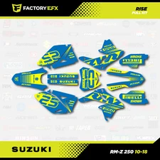 Blue & Yellow Rise Racing Graphics Kit fits 10-18 Suzuki RMZ250 Decal RMZ 250