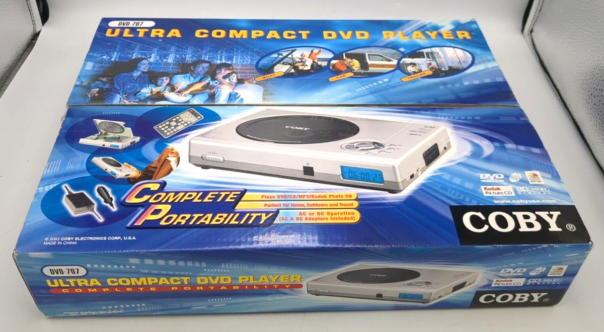 2003 Coby Ultra Compact DVD Player Model DVD-707 Movie Player New