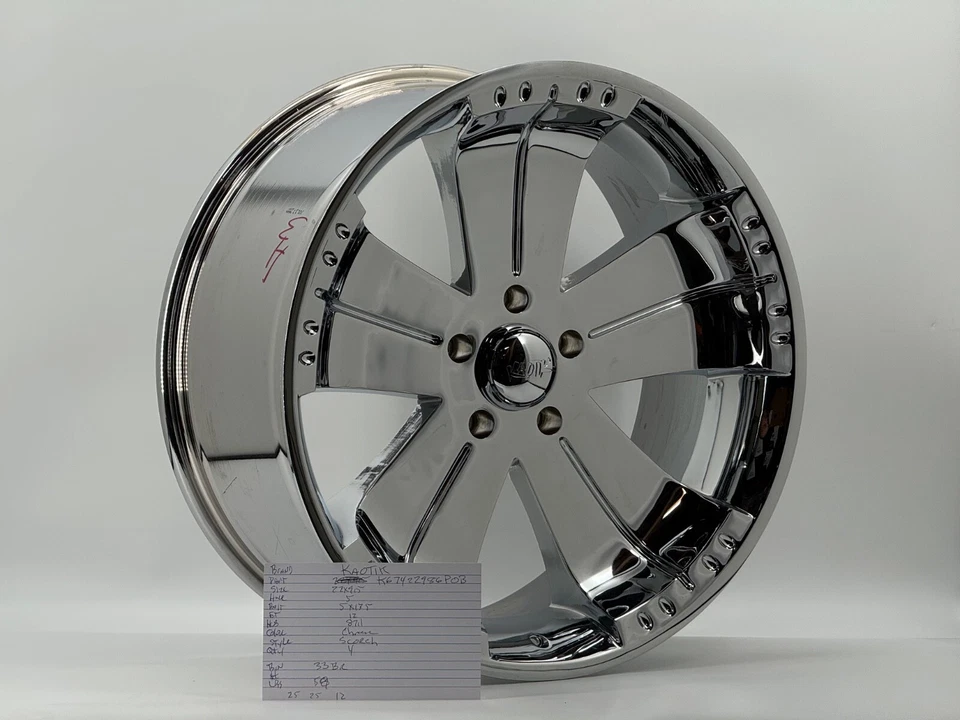 Ruedas KAOTIK de 22" ESTILO SCORCH 22x9,5 Cromo 5 tacos 5x135 et +12 #124 Foto 2 de 2