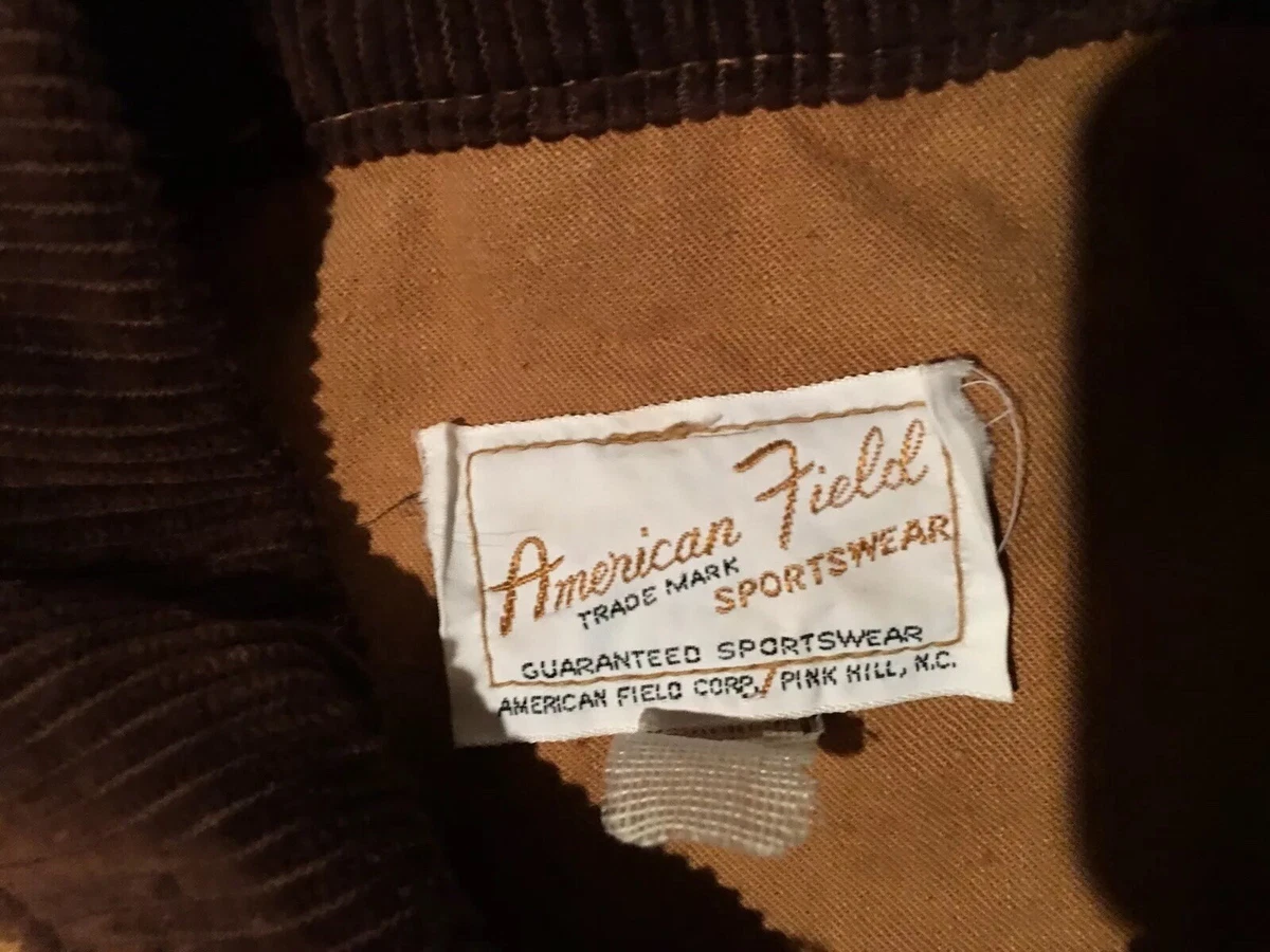 Vintage 40's American Field Hunting Jacket sz Medium Game Pouch Orange USA Made