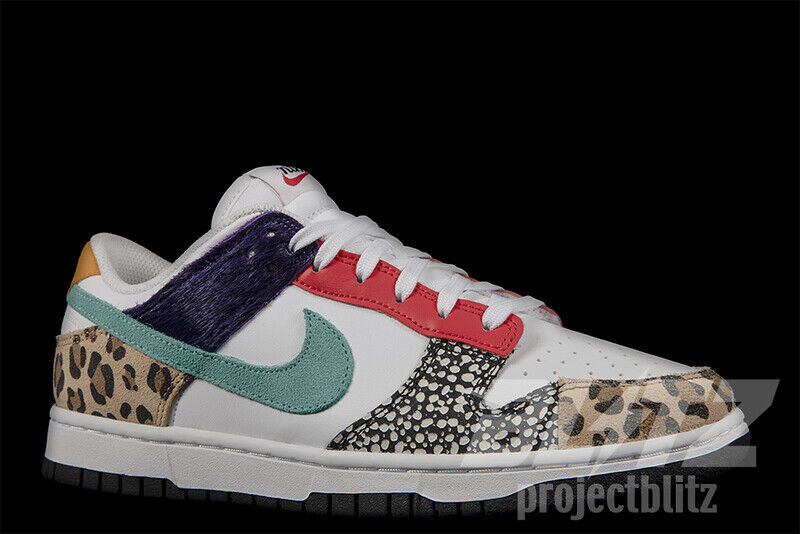 WOMENS NIKE DUNK LOW SE SAFARI MIX 2022 DN3866-100 WHITE/LIGHT CURRY-WASHED  TEAL