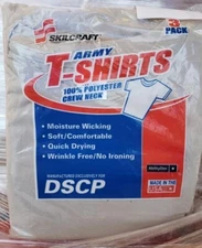 Skilcraft DSCP  for Army - Set of 3 Pack T-Shirts, Moisture Wicking, Sand, 3-XL