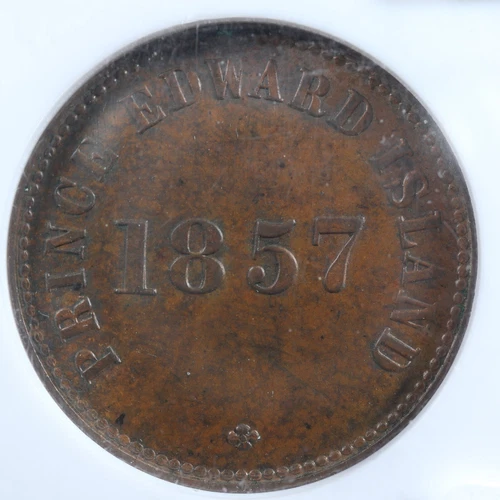 PE-7C2 NGC MS-63 1857 Prince Edward Island token PEI Canada Breton 919
