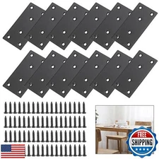 Sumnacon Mending Plate-12Pcs Stainless Steel Flat Plates with Screws,4x2 Inch