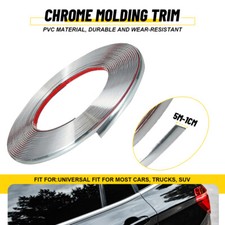 Car Side Door Black Chrome Strip Bumper Protector Trim Tape Sticker 10mm5m