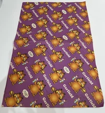 Vintage Garfield Book Cover 13"x20" Purple Humor - "When it Comes to Eating..."