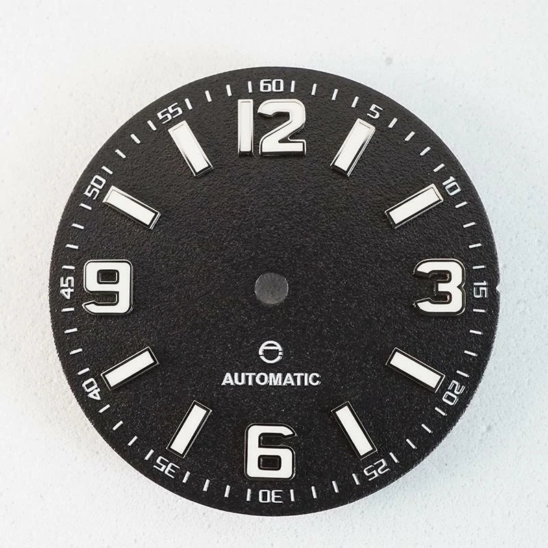 Seiko Custom 28.5 Black Granulated Dial Applied Indices Mod Part