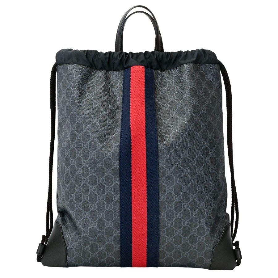 Gucci Sherry Line Drawstring Backpack Black GG Supreme