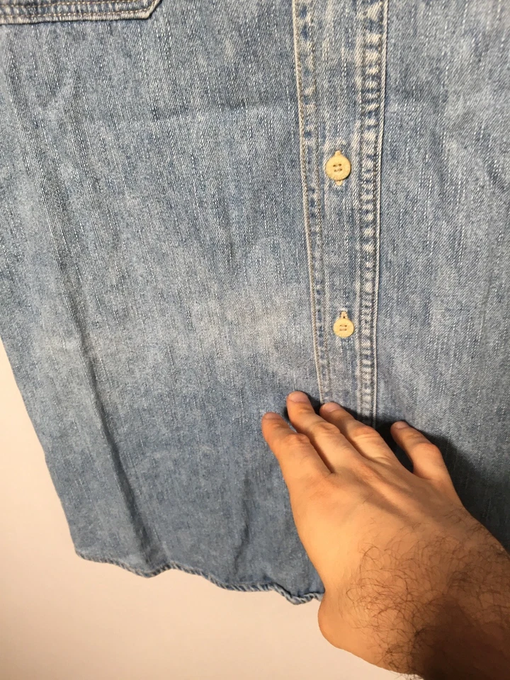 Route 66 Mujer Denim Azul Sin Mangas Botón Camisa Túnica Vestido Talla S Algodón Foto 3 de 4