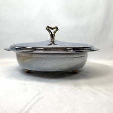 Large Kromex Covered Serving Dish - 11.5" diameter 