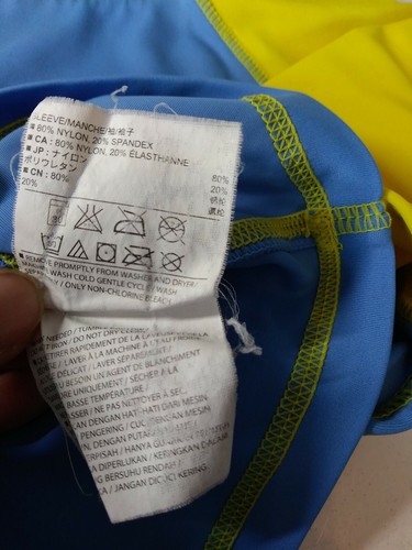 Old Navy Boys Size 4T Yellow Blue Caution I Bite Swim Top Shark - Picture 11 of 12