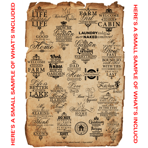 WALL ART QUOTES CLIPART-VINYL CUTTER PLOTTER IMAGES-VECTOR CLIP ART GRAPHICS CD - Picture 3 of 8