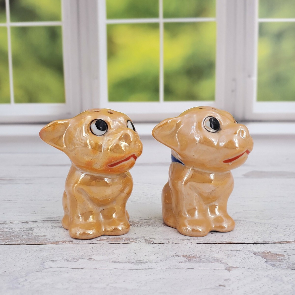 Vintage Japan Bonzo The Dog Gold Lustre Ware Luster Ceramic Salt