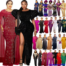 African Women Maxi Dress Dubai Abaya Kaftan Evening Party Gown Robe Plus Size