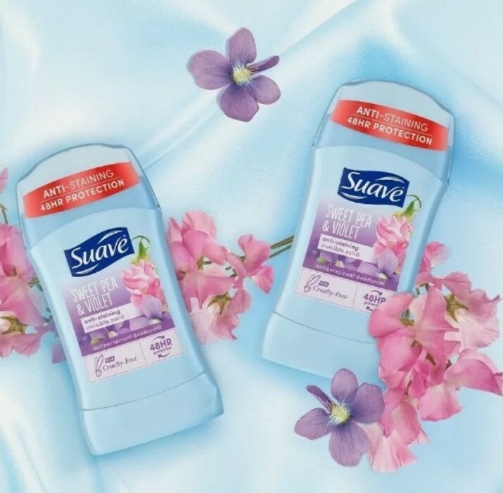 Suave Sweet Pea & Violet Deo – 24h Anti-Transpirant, 77 Ml, Unsichtbar Auf Der Haut