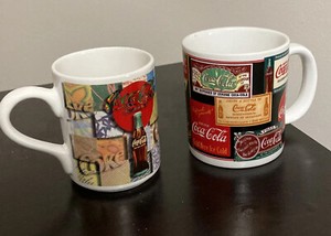 Coca-Cola Lot Of 2 Ceramic Coffee Mugs