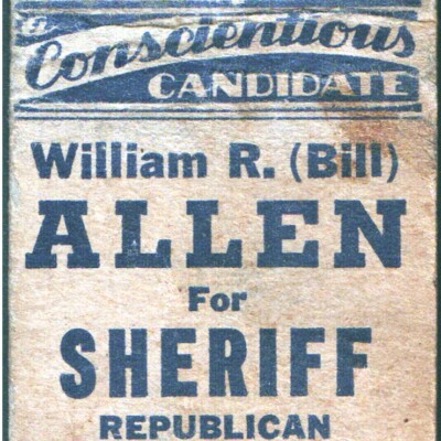 1977 William R Bill Allen Sheriff Durham County North Carolina Republican Party