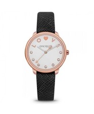 Orologio Donna Ops Objects Bold Lovely OPSPW-664 Ecopelle Nero Rosè Zirconi Love