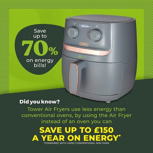 Tower Air Fryer T17126GRY - Vortx 3.8L Colour Grey - New Item, Box Damaged - Picture 7 of 7