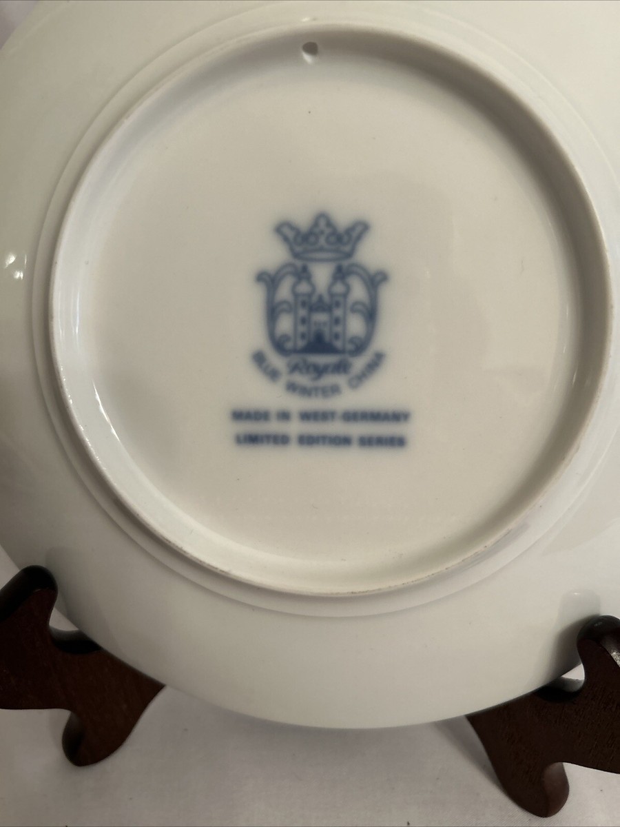 Royal Blue Winter China Father's Day 1975 Plate, made in W