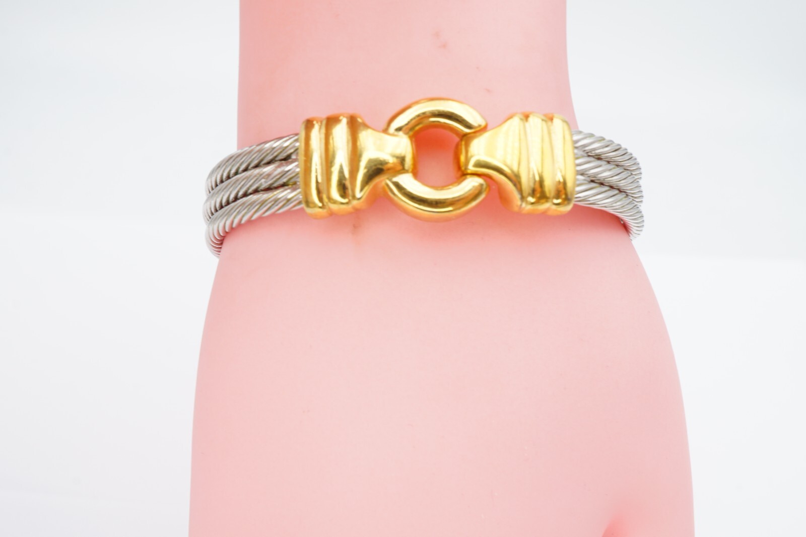 Twisted Wire Cable Bangle Bracelet Silver Tone 6.… - image 8