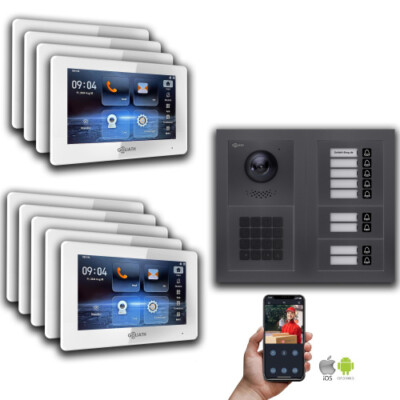 Goliath IP Video Türsprechanlage: 7-Zoll 9 Familienhaus, Zahlencode, Anthrazit