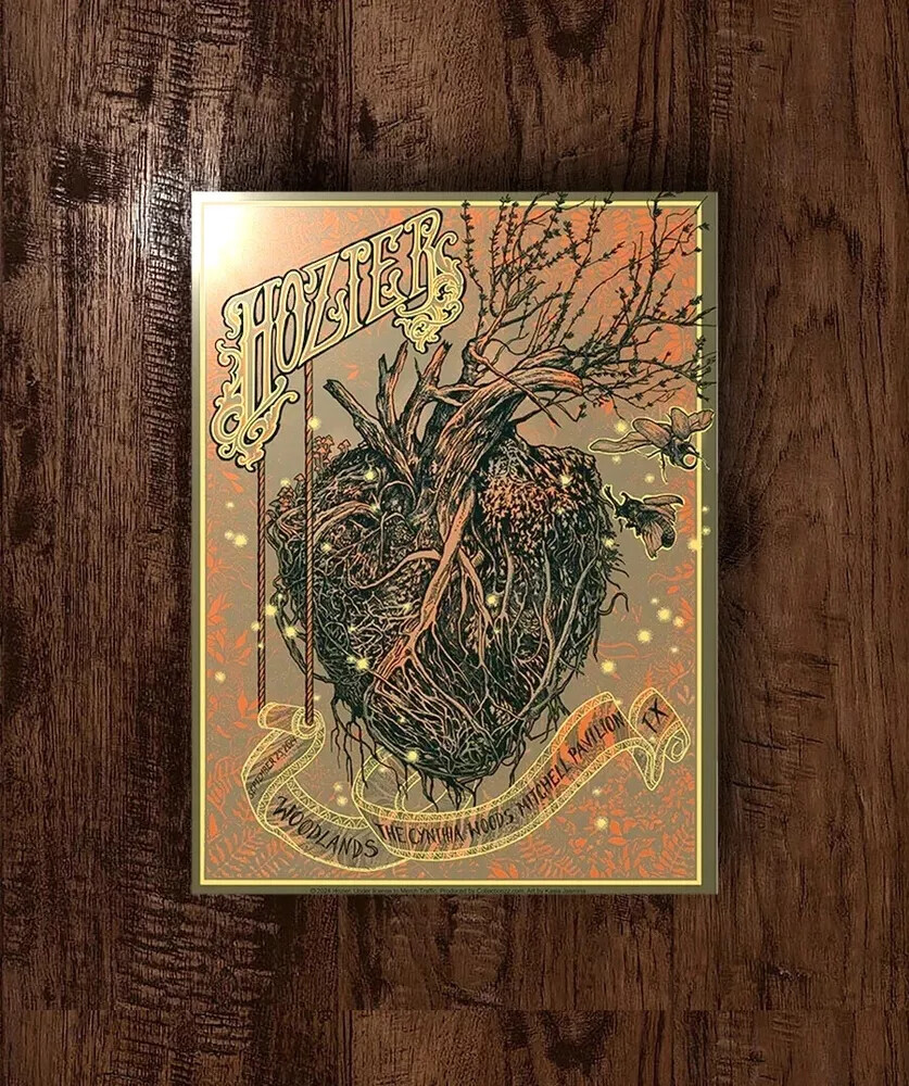 Hozier Woodlands Texas Mitchell Pavilion 9/25/2024 Official Tour Concert Poster