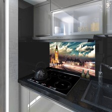 Splashback Toughened Glass  Modern Unique Kitchen London  Night Any Sizes