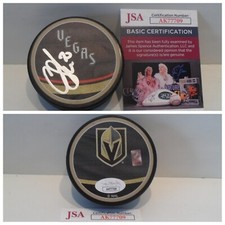 Chandler Stephenson Signed Vegas Golden Knights Puck JSA COA Reverse Retro Puck