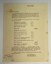 Jimmy CARTER / PRESIDENTS AUTOGRAPHS Report to Stockholders of Wise Sanitarium