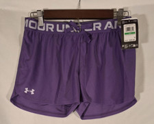 Under Armour Girls Play Up Solid Purple Shorts Size Youth Large New with tags