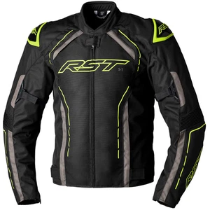 RST S1 Ce Textile Waterproof Motorcycle Motorbike Jacket Black Grey Fluo Yellow