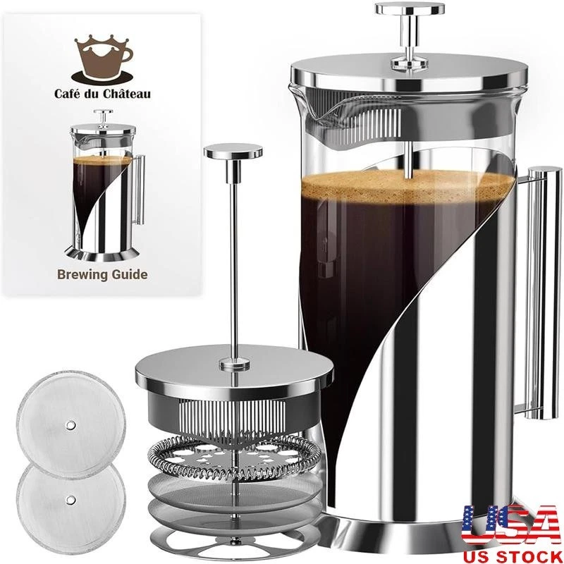 Stainless Steel French Press Coffee Maker 34oz Insulated Coffee & Tea Filter New