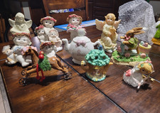 Ceramic & Resin Holiday Figurines Lot - Angels, Animals, Children