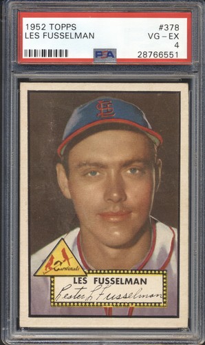 1952 Topps Baseball Les Fusselman RC #378 PSA 4 CARDINALS High Number SET BREAK