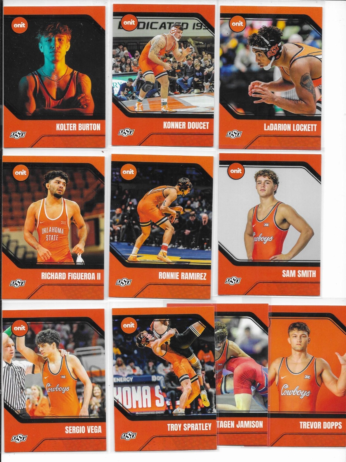 2025-2026 Onit Oklahoma State Wrestling Complete Base Set + Photo SPs ...