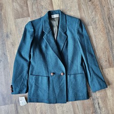 Vintage Evan Picone Blazer Womens's S Wool Union Made in USA Green New