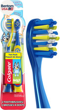 Bluey Extra Soft Toothbrush for Kids, Kids Toothbrush Pack with Built in Suction