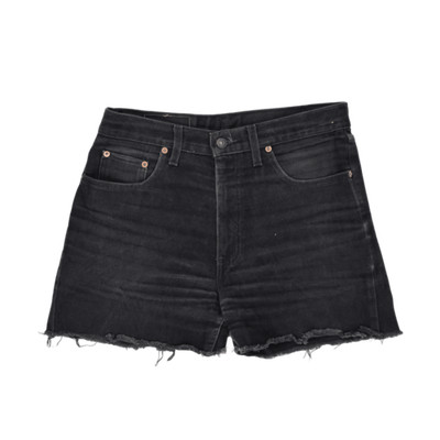 Levi's Women's Black Regular Distressed Hem Denim High-Waisted Shorts Size W32