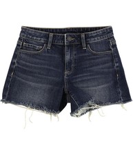 Golden Win Premier Womens Frayed Casual Denim Shorts, Blue, 26