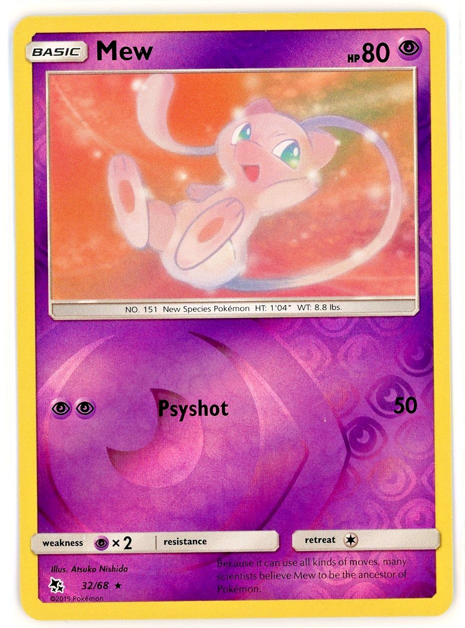 Mew 32/68 - Hidden Fates Reverse Holo Rare Pokemon TCG NM