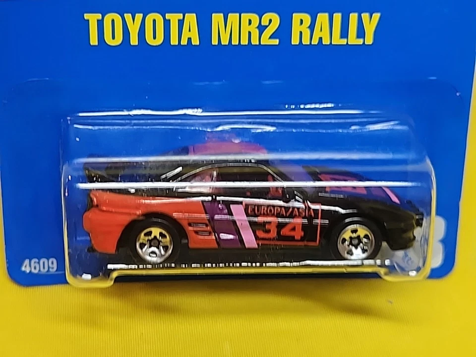 1991 HOT WHEELS BLUE CARD TOYOTA MR2 RALLY #233 BLACK W/ 5 SP WHEELS NIP 🔥(A3) - Image 2 of 4