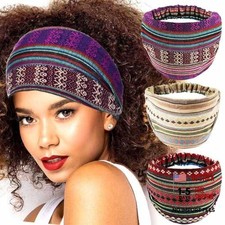 Boho Turban Headbands - Wide Headbands - Stretchy Hair Bands - Set of 2