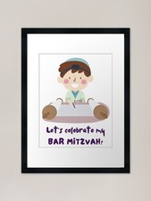 Let's Celebrate My Bar Mitzvah - Fu Framed Wall Art Poster Canvas Print Picture
