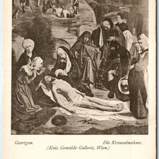 c1900s Vienna Austria Jesus Crucifixion Painting Religious Art Geertgen God A344