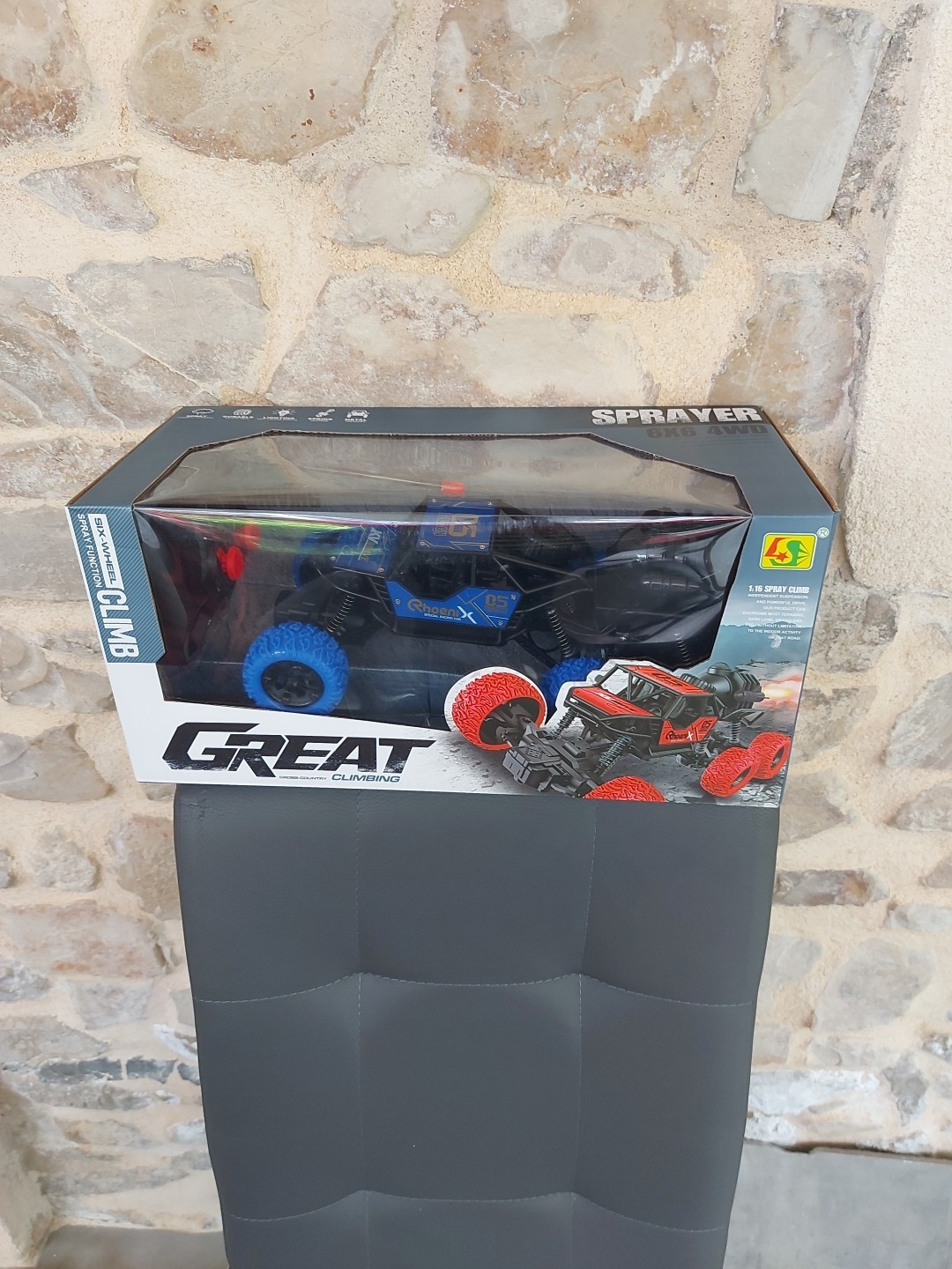 Voiture Télécommandée 6 Roues Escalade RC Tout-Terrain Grise pour Enfant