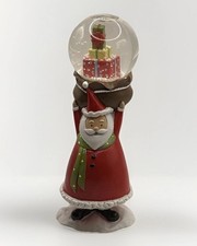 EUC Roman Resin Santa Clause Glitter Christmas Snow Globe 5.5" Collectible Decor