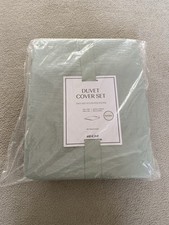 H&M Home Duvet Cover Set - Double - 200x200cm Green - 2 Pillowcases